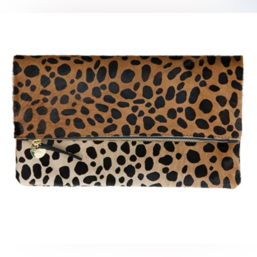 Clare V. Leopard Print Clutch